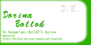 dorina bollok business card